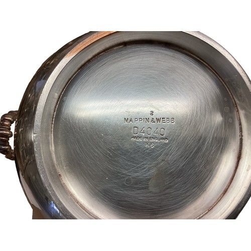66 - Quantity of silver plate items including a tray, a wine cooler,  Mappin and Webb ice bucket, a bowl ... 