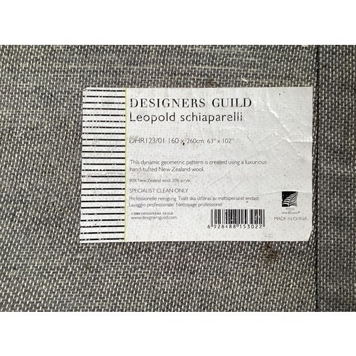 515 - Designers Guild Leopold Schiaparelli hand tufted New Zealand wool rug. Dynamic geometric pattern. 16... 