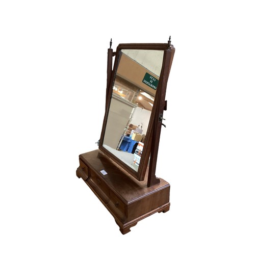 572 - An Edwardian rectangular swing Toilet Mirror, with three drawers to front, 64 cm H; and a modern whi... 