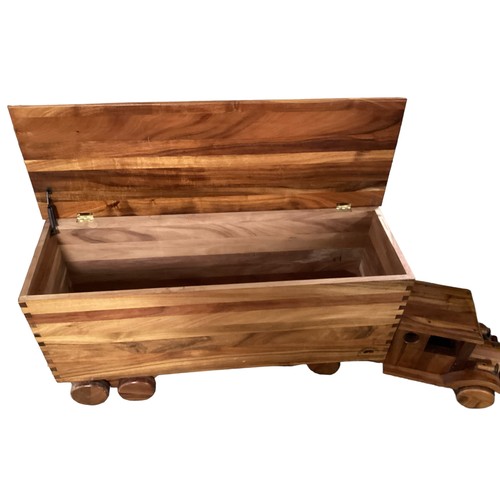 604 - ‘California Woodies’ wooden chest in the form of an articulated bull-nose lorry.  a toy chest f, mad... 