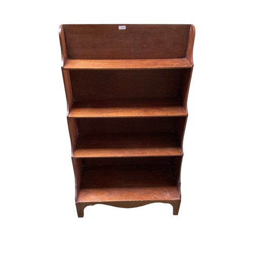 610 - A waterfall 4 tier bookcase.68 cm W x 115 cm H.