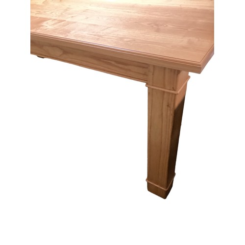 588 - Large heavy modern hard wood kitchen table 210 cm L x 109 cm W 79 cm H