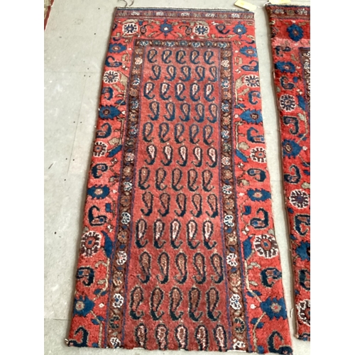 505 - Four small rugs 81 cm x 178 cm, 77 x 178 cm, 118 cm x 56 cm and 68 cm x 110 cm