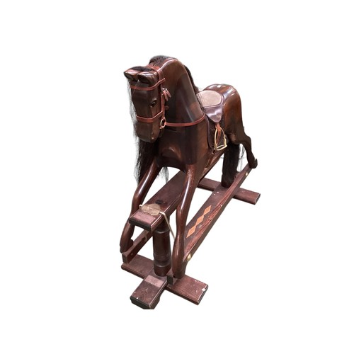 634 - Kings Horses G N Mayes rocking horse.  Some losses to mane and tail, other scratches and scuffs to w... 