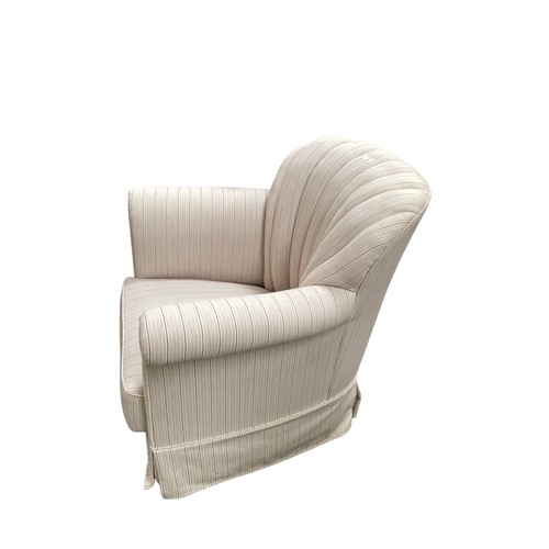 557 - Ladies scallop back upholstered arm chair