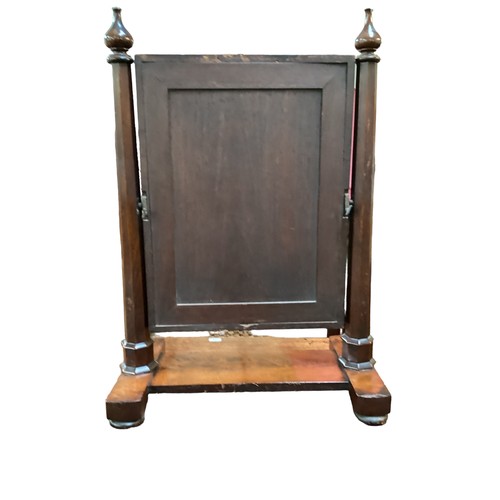 553 - Mahogany dressing table swing mirror, some veneer losses