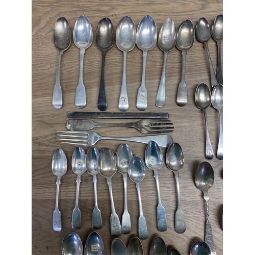 120 - A collection of sterling silver flatware various dates and makers. Approx 1130g.