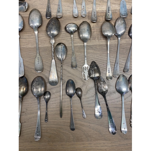 120 - A collection of sterling silver flatware various dates and makers. Approx 1130g.