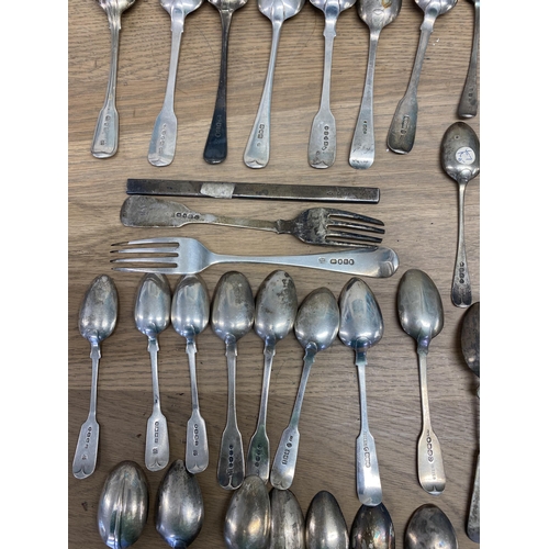 120 - A collection of sterling silver flatware various dates and makers. Approx 1130g.