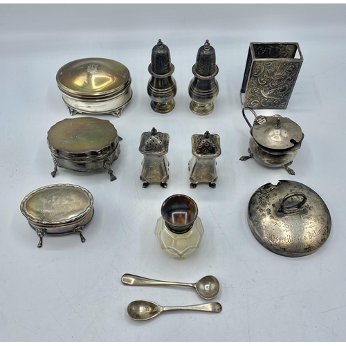 147 - A collection of sterling silver items various dates and makers. Approx 210g