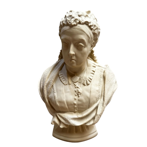 215 - A bust of Queen Victoria. Modelled by Owen Hale, 1887. With impressed marks. 35cm(h). (please note t... 