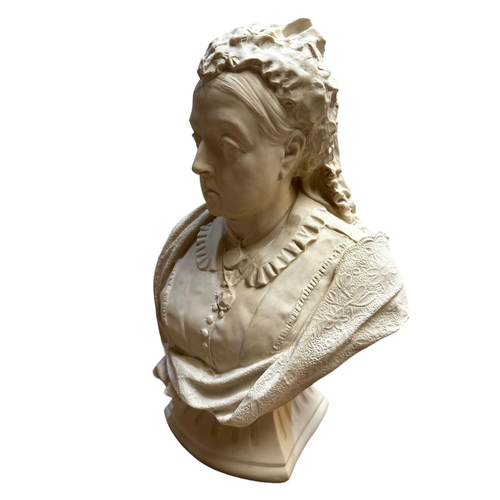 215 - A bust of Queen Victoria. Modelled by Owen Hale, 1887. With impressed marks. 35cm(h). (please note t... 