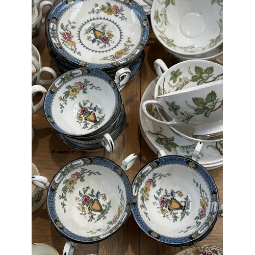 258 - A Wedgwood part dinner service, and An Aynsley tea set and a Thomas Goode & Co gilt set of six coffe... 