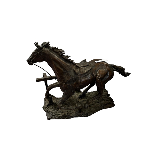 269 - A mixed lot of collectables to include a bronze style sculpture of a running horse (an early Emma Ma... 