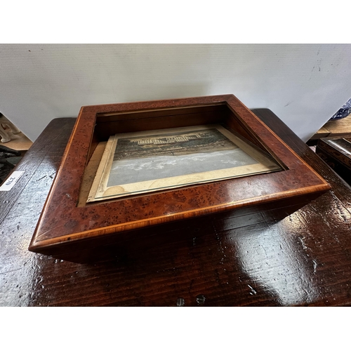 270 - A quantity of collectables to include an oak hanging candle box, a mahogany rectangular box with rec... 