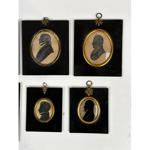 290 - A collection of miniature silhouette portraits. William Duck ( Governor of Bombay)  James Loch MP an... 