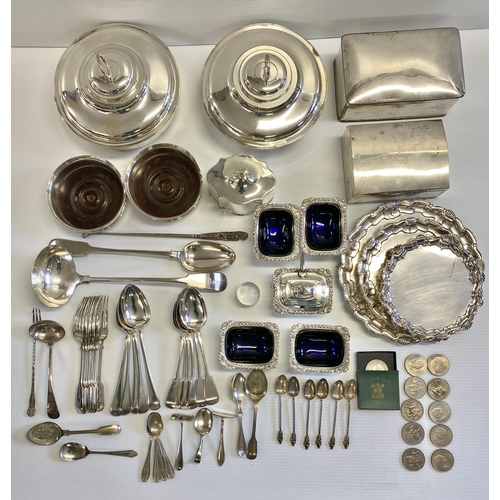 127 - A large collection of silver plated table ware etc.