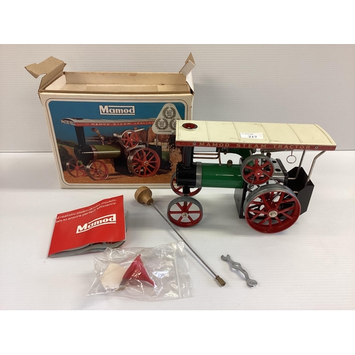 217 - A Mamod steam tractor. In original box with instructions.