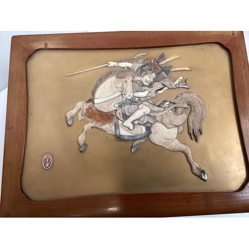 314 - A mixed collection of wares, in the Oriental taste, to include framed and glazed small Chinese panel... 