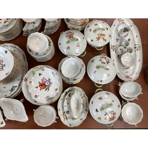 316 - A part Herend China dinner service, fruit pattern, to include large platters, dinner plates, cups an... 