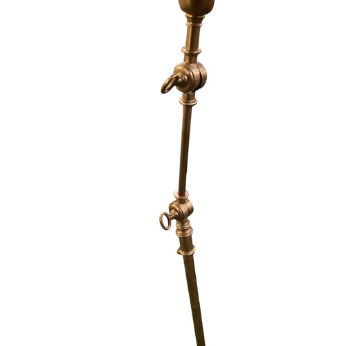 365 - Pair of brass freestanding adjustable reading lamps. Approx 138cm(h), laps only