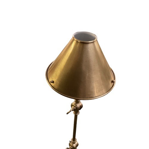 365 - Pair of brass freestanding adjustable reading lamps. Approx 138cm(h), laps only