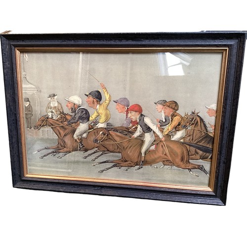 395 - Katie O Sullivan racing print, limited edition 4/25, gilt glazed frame 40 x 44cm, signed and numbere... 