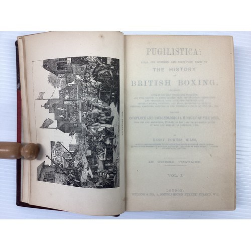 1002 - Pugilistica, The History of British Boxing by Henry Downes Miles, First edition 1880 in 3 volumes (P... 