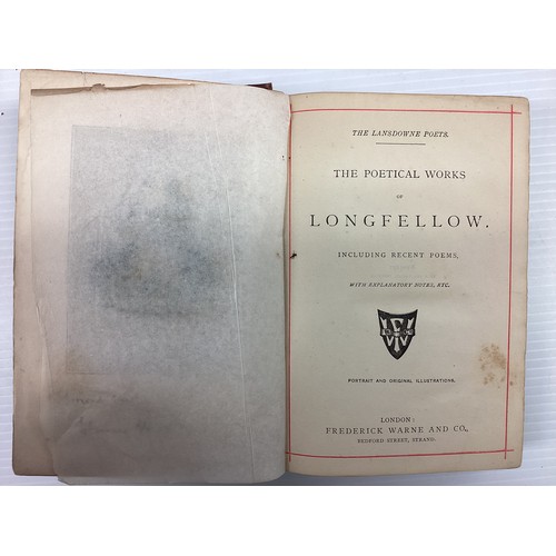 1023 - Poetical works of LongFellow, the Lansdowne Poets, 1877 Frederick Warne and Co, London