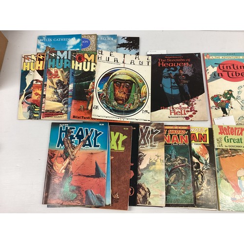 1034 - Quantity of Annuals and comics to include: 9 copies magazine - Metal Hurlant 1,4,6,7,13,16,17,18,20;... 