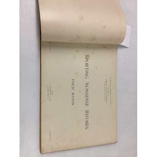 1055 - Slippers ABC of Fox hunting, 1903; by Somerville together with Sporting by Nimrod. A Patricks day hu... 