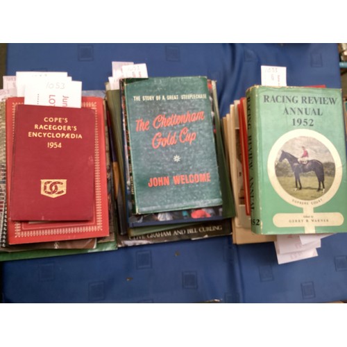 1053 - A quantity of books,  Horse Racing  interest to include: Register 1952 of stallions, The Horse Sense... 