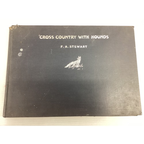 1082 - Cross Country with Hounds, F A Stewart, also illustrated by F A Stewart, Collins, 1936