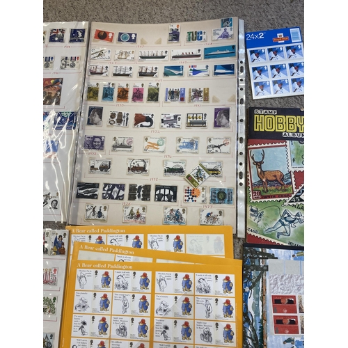 225 - A collection of UK stamps, 1960s-1990s to include commemorative and collatable examples.