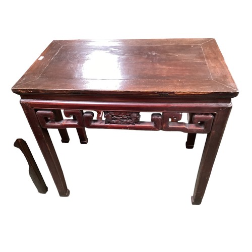 578 - Pair of Chinese C20th side tables each 94 cm L x 86 cm H x 55 cm D.