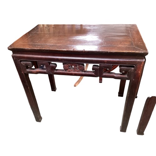 578 - Pair of Chinese C20th side tables each 94 cm L x 86 cm H x 55 cm D.