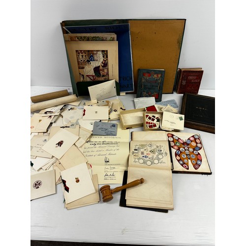 301 - A unique and extensive collection of C19th and C20th albums,  containing family and heraldic crests ... 