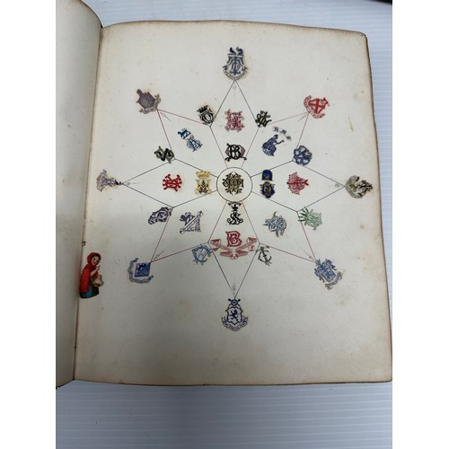 301 - A unique and extensive collection of C19th and C20th albums,  containing family and heraldic crests ... 