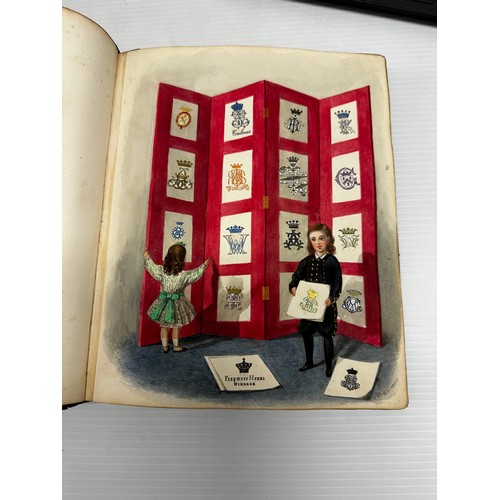 301 - A unique and extensive collection of C19th and C20th albums,  containing family and heraldic crests ... 