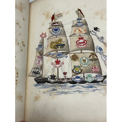 301 - A unique and extensive collection of C19th and C20th albums,  containing family and heraldic crests ... 