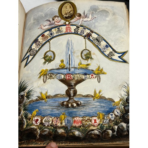 301 - A unique and extensive collection of C19th and C20th albums,  containing family and heraldic crests ... 