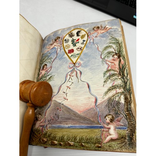 301 - A unique and extensive collection of C19th and C20th albums,  containing family and heraldic crests ... 