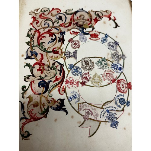 301 - A unique and extensive collection of C19th and C20th albums,  containing family and heraldic crests ... 