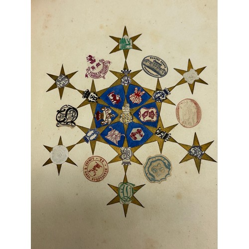 301 - A unique and extensive collection of C19th and C20th albums,  containing family and heraldic crests ... 