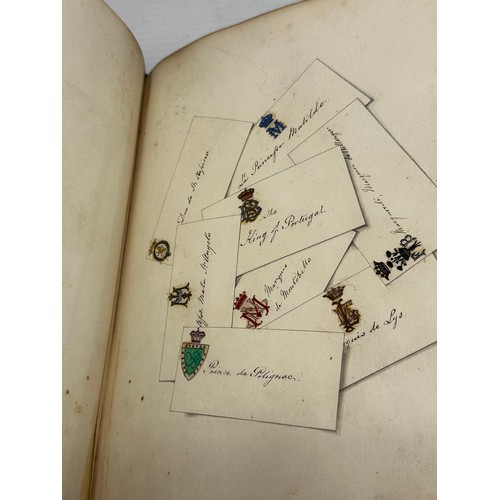 301 - A unique and extensive collection of C19th and C20th albums,  containing family and heraldic crests ... 