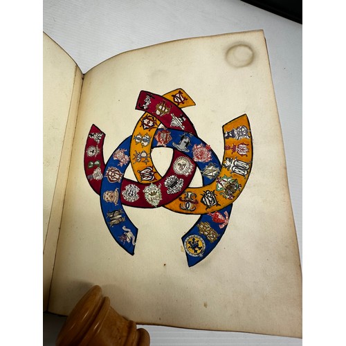 301 - A unique and extensive collection of C19th and C20th albums,  containing family and heraldic crests ... 