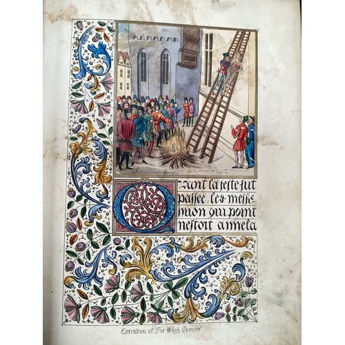 1088 - Illuminated Illustrations of Proissart, all over discolouration commensurate with age.  See photos f... 