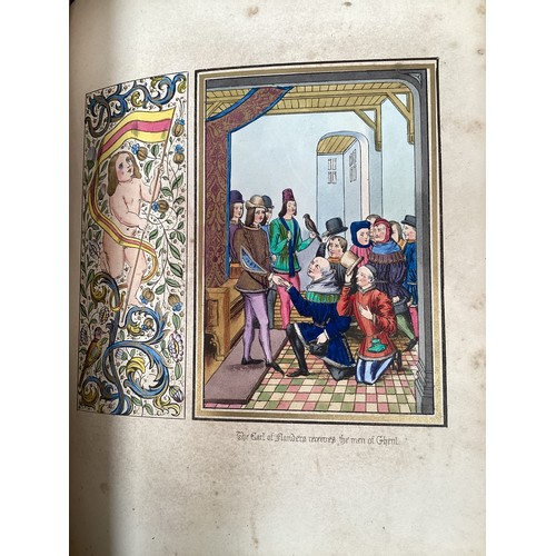 1088 - Illuminated Illustrations of Proissart, all over discolouration commensurate with age.  See photos f... 