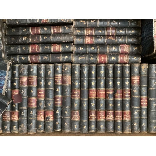 1089 - A collection of 51 Waverley Novels, with leather bindings, some wear to bindings,  see all images