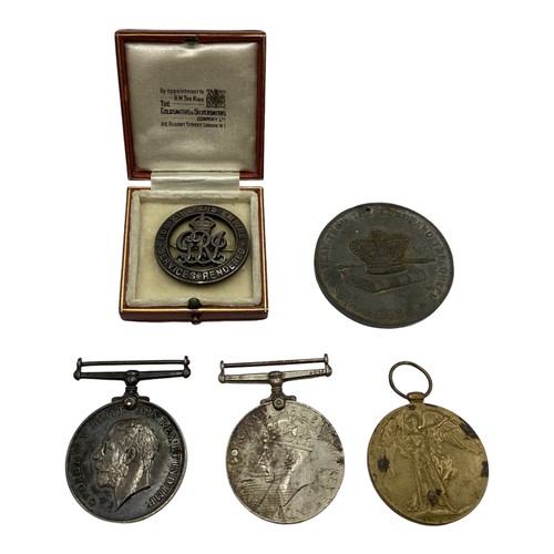 192 - Family medal group. A 1914-18 medal to 20196. Pte Voak RW. Kent R. together with two WWII medals and... 